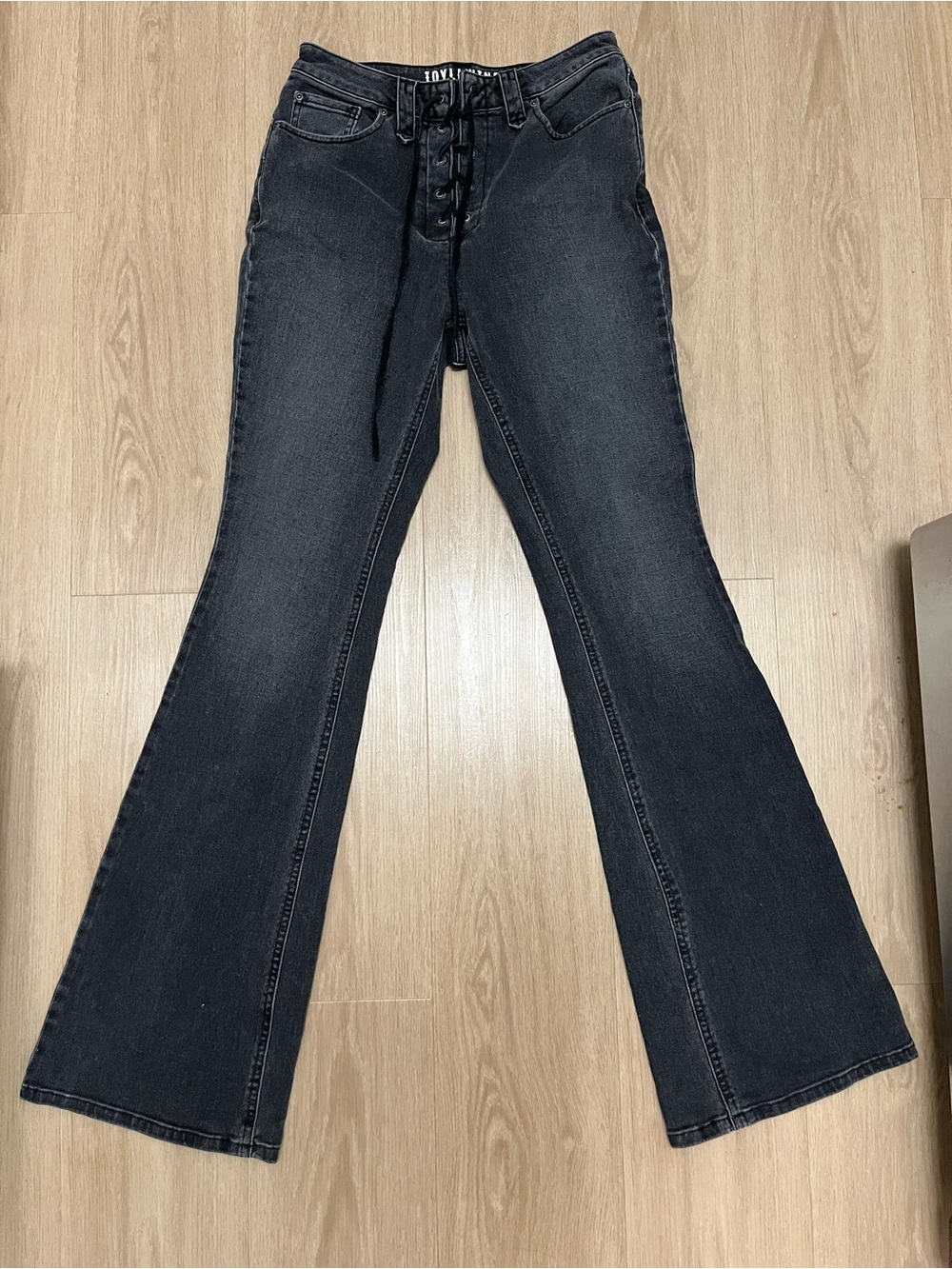 Idyllwind Black Lace-Up Flare Jeans